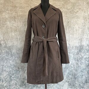 J. Jill brown Pinstripe Trench Coat